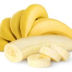 Ripe bananas isolated on shite